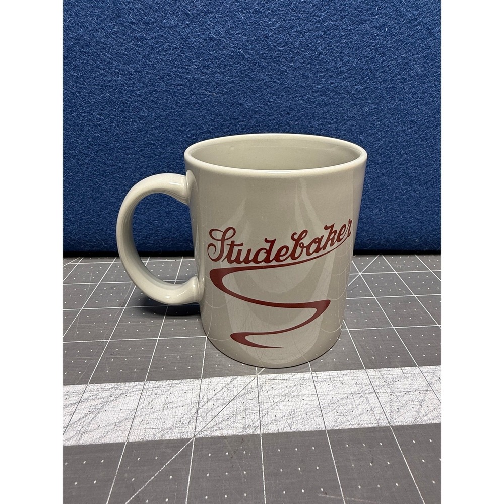 Studebaker Gray Coffee Cup Mug Burgandy M Ware China